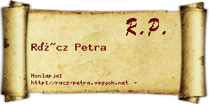 Rácz Petra névjegykártya