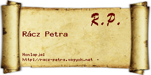 Rácz Petra névjegykártya